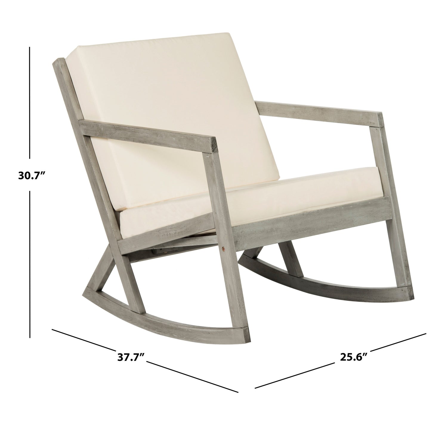 Chaise à bascule d'extérieur Makaila de SAFAVIEH avec coussin - 26 L x 31 P x 38 H