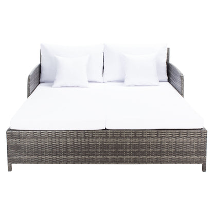 Lit de repos d'extérieur SAFAVIEH Taniyah en osier avec oreiller et coussins - 53 L x 28 P x 62 H