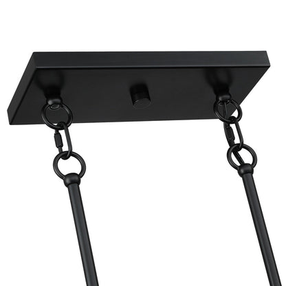 Lustre linéaire noir Sedgy à 3 lumières pour îlot de cuisine de style ferme - 41 W