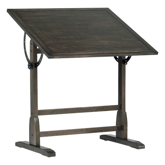 Table à dessin vintage en bois de 36 pouces avec plateau réglable en angle pour le dessin