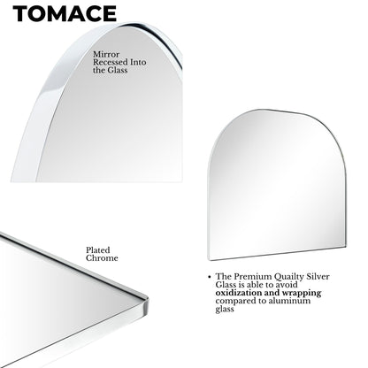 Grand miroir arqué TEHOME Dezerae pour manteau de cheminée, 40'' L x 32'' H