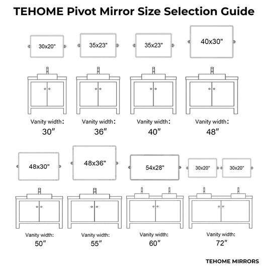 Miroir de salle de bain/de vanité biseauté horizontal TEHOME Lutalo