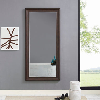 Grand miroir sur toute la surface, miroir surdimensionné, cadre en imitation bois lisse, miroir rectangulaire à suspendre au mur