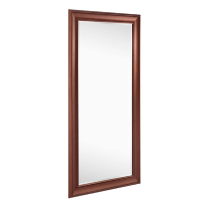 Grand miroir sur toute la surface, miroir surdimensionné, cadre en imitation bois lisse, miroir rectangulaire à suspendre au mur