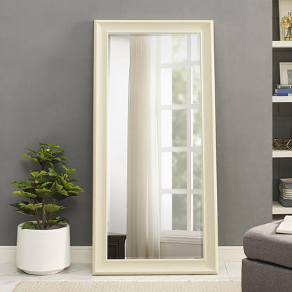 Grand miroir sur toute la surface, miroir surdimensionné, cadre en imitation bois lisse, miroir rectangulaire à suspendre au mur