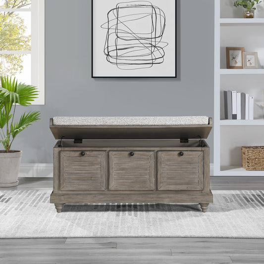 Le banc de rangement Arbakka de Gray Barn